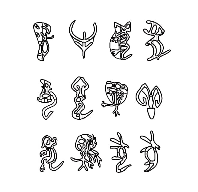 甲骨文十二生肖挂钩