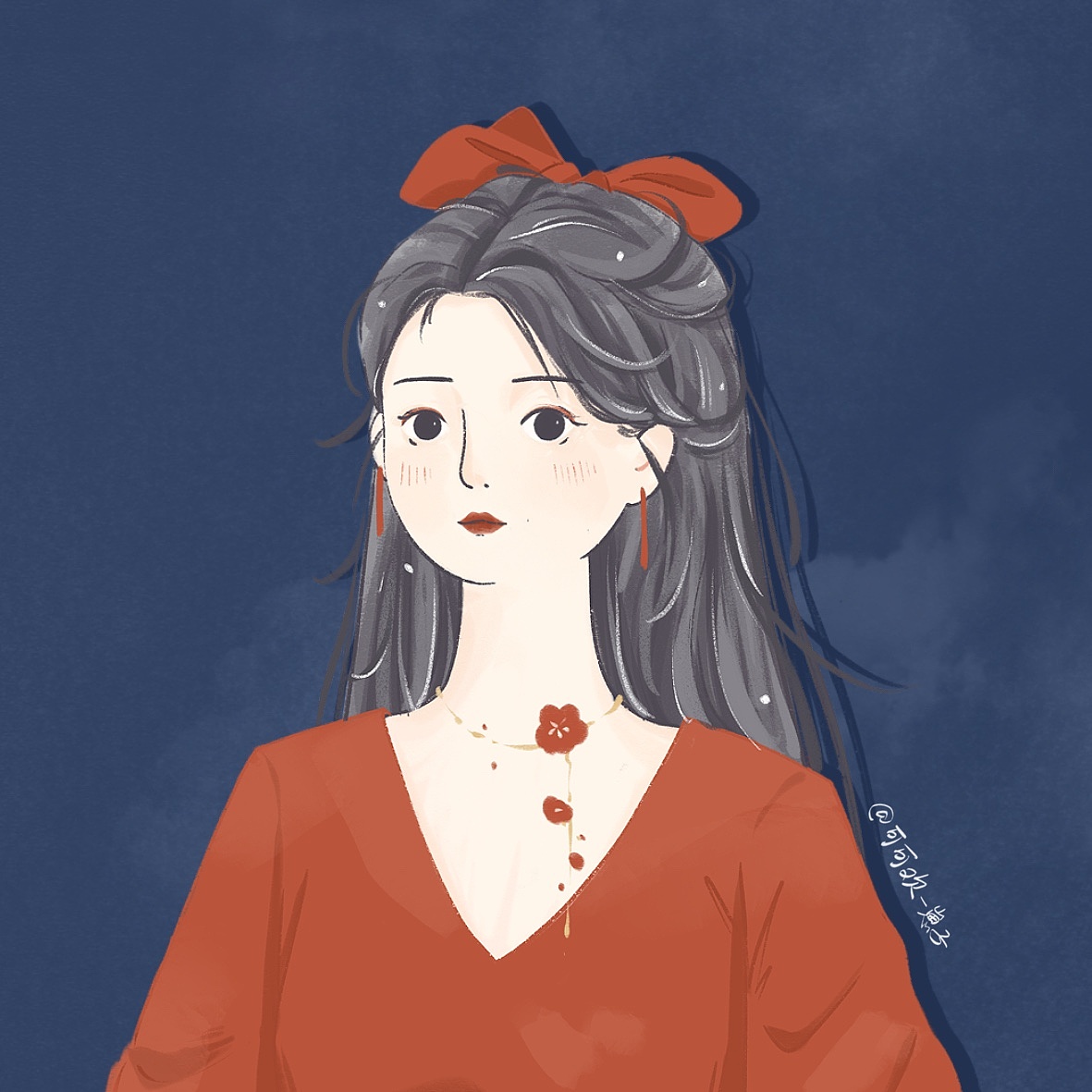 复古女孩插画(少女头像)|插画|创作习作|可可欢 - 原创作品 - 站酷