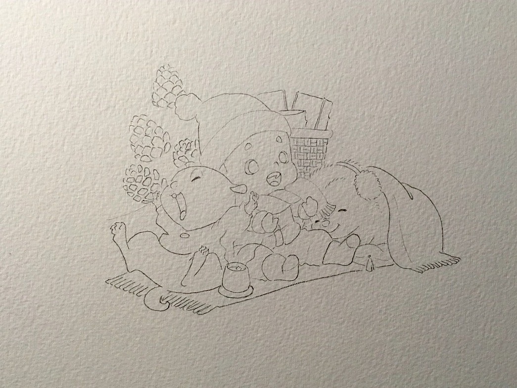 立冬来啦!水彩过程图