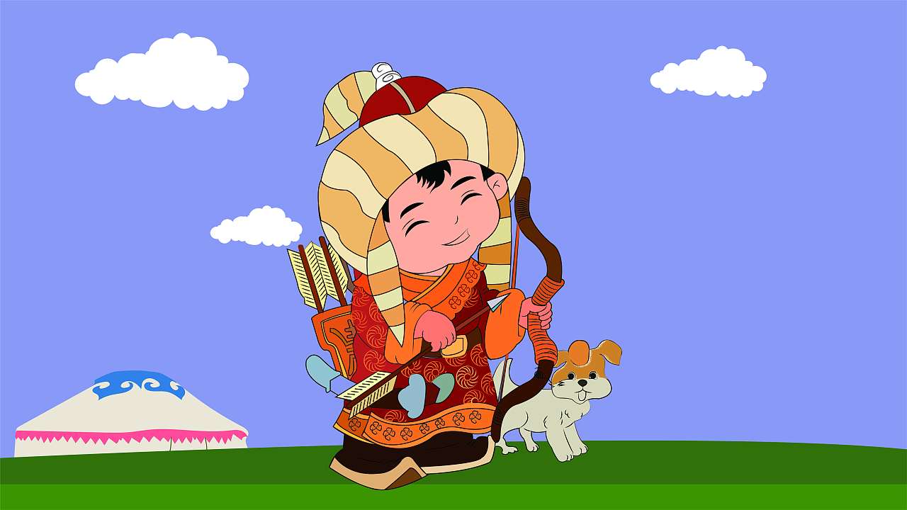 蒙古族生活习俗插画