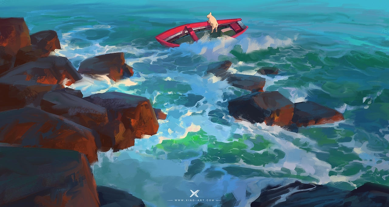 《海浪系列》齐猪作品