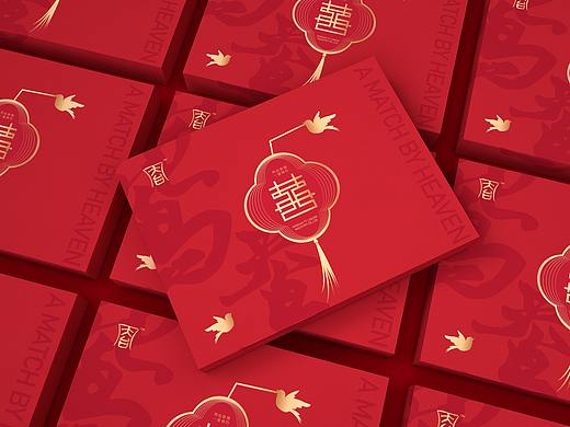 喜庆白酒包装盒、简约高端大气、日式婚庆节日酒类礼盒