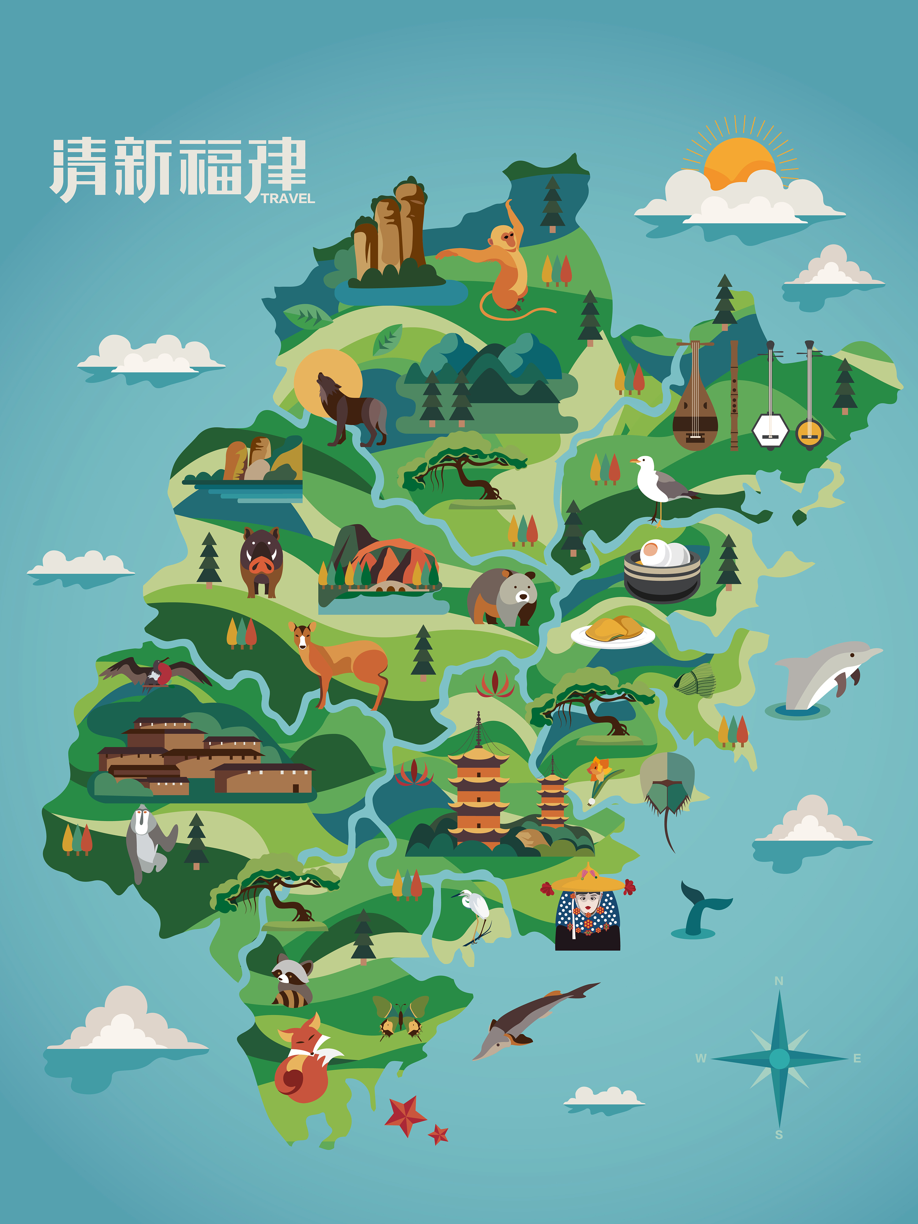 "清新福建"旅游形象设计|插画|商业插画|燕叔_原创作品-站酷(zcool)