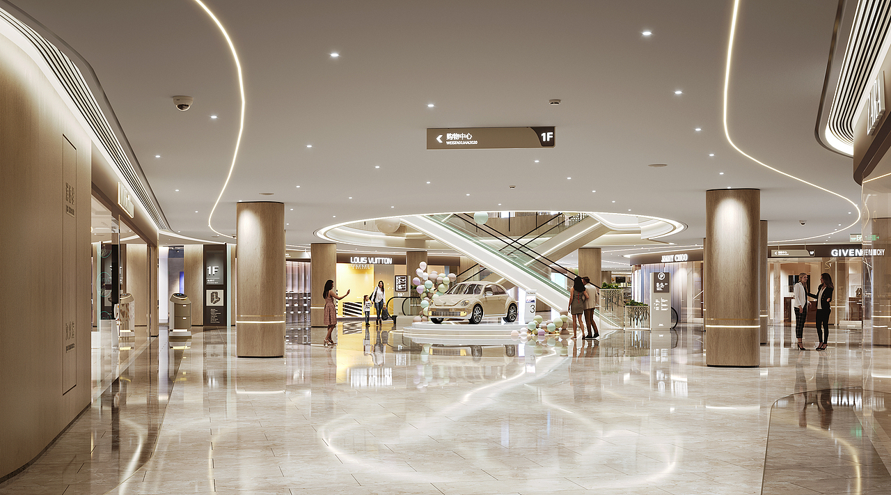 一套商场的设计渲染作品