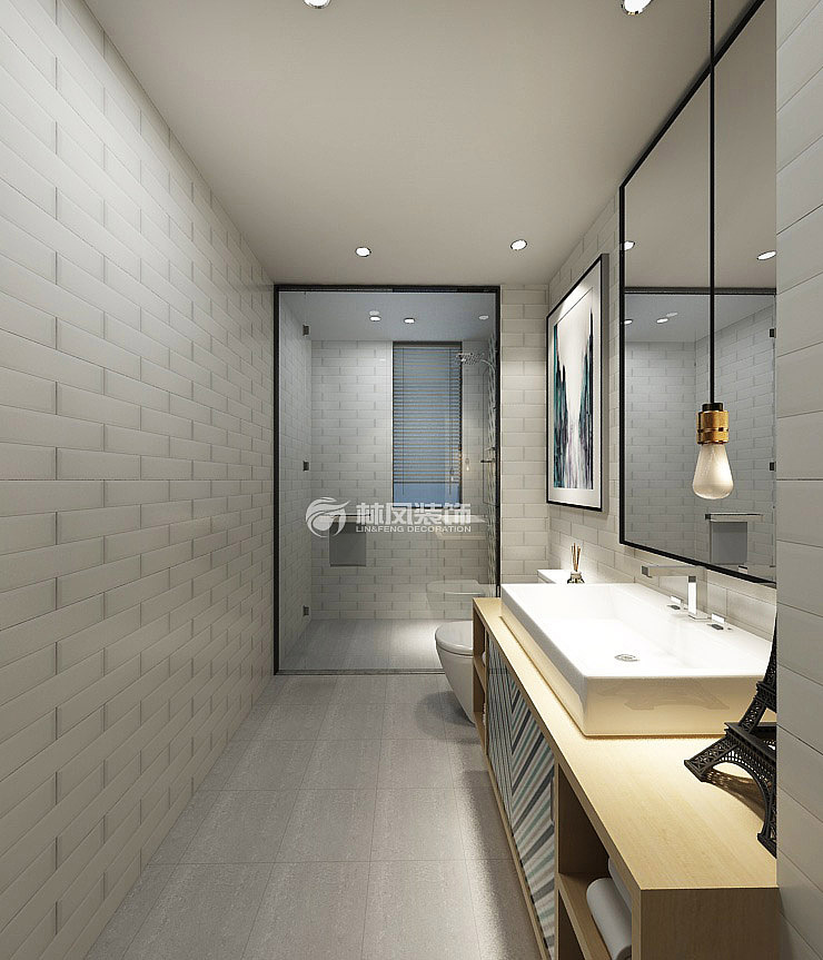 五矿世家金城125平三室两厅现代风格装修效果图