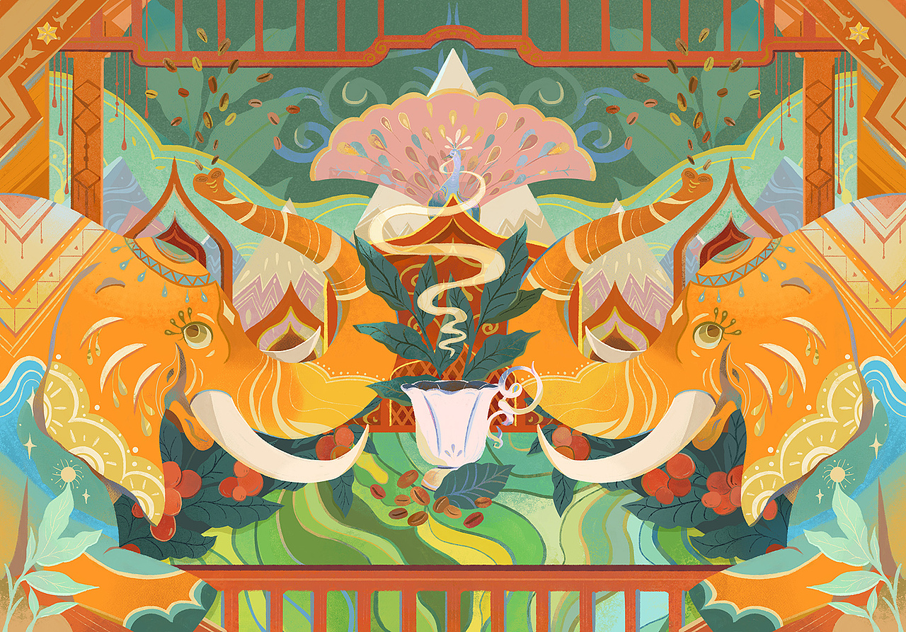 咖啡包装-豆选咖啡（图ZMjU2NDQ5Mzcy） - 商业插画 - 站酷设计师JiananPro原创素材 - 站酷ZCOOL