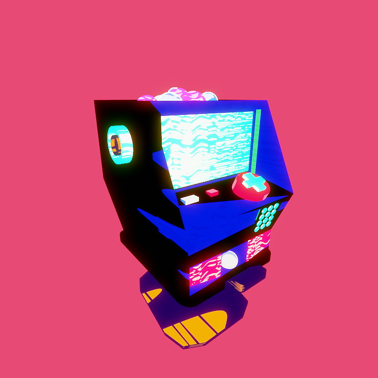 blender制作的卡通游戏机|插画|创作习作|阿绿子 - 原创作品 - 站酷