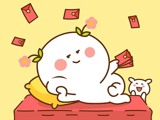 二花 桃小仙 新年信表情 卡通动漫 情侣 头像壁纸1