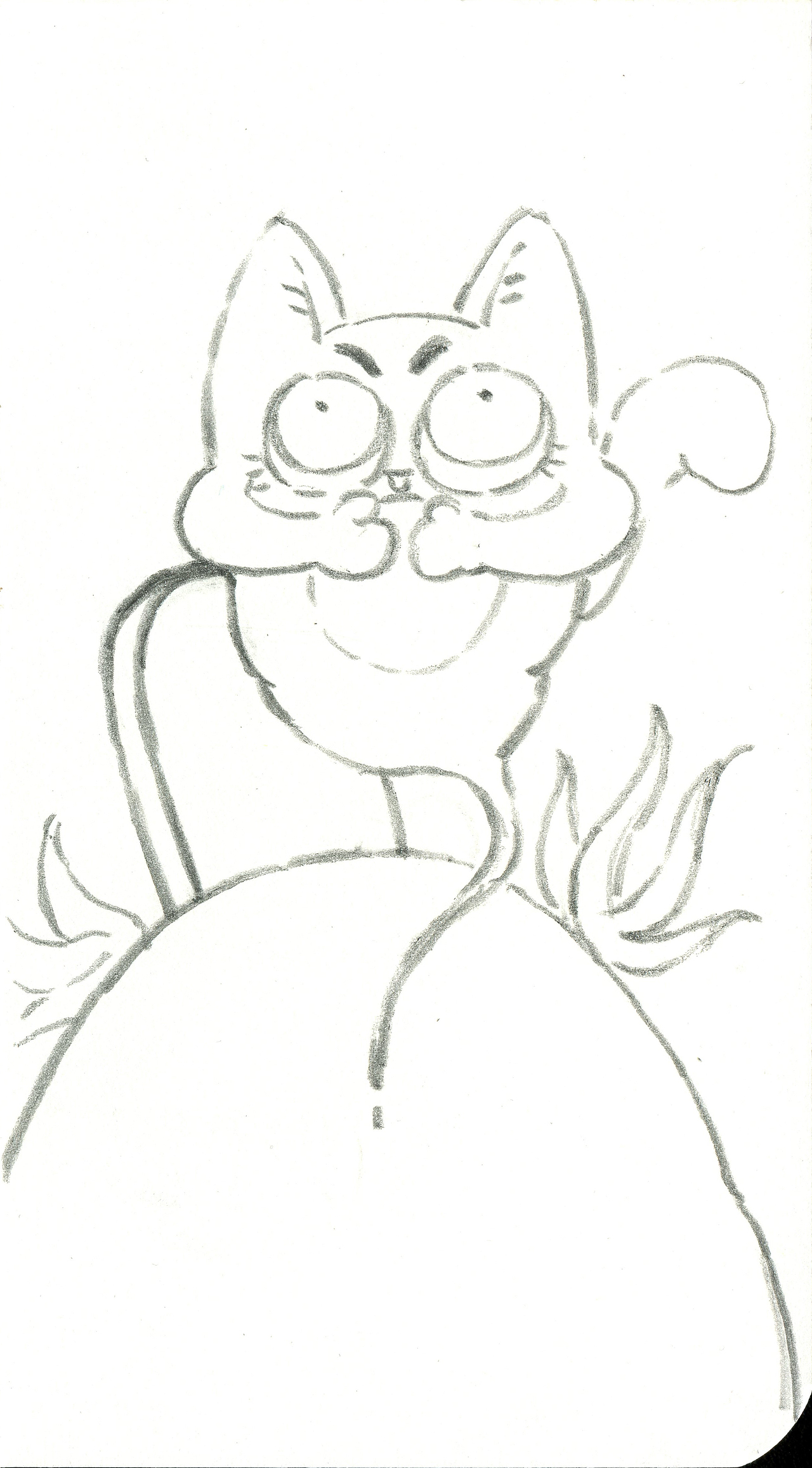 毛绒绒的铅笔画……