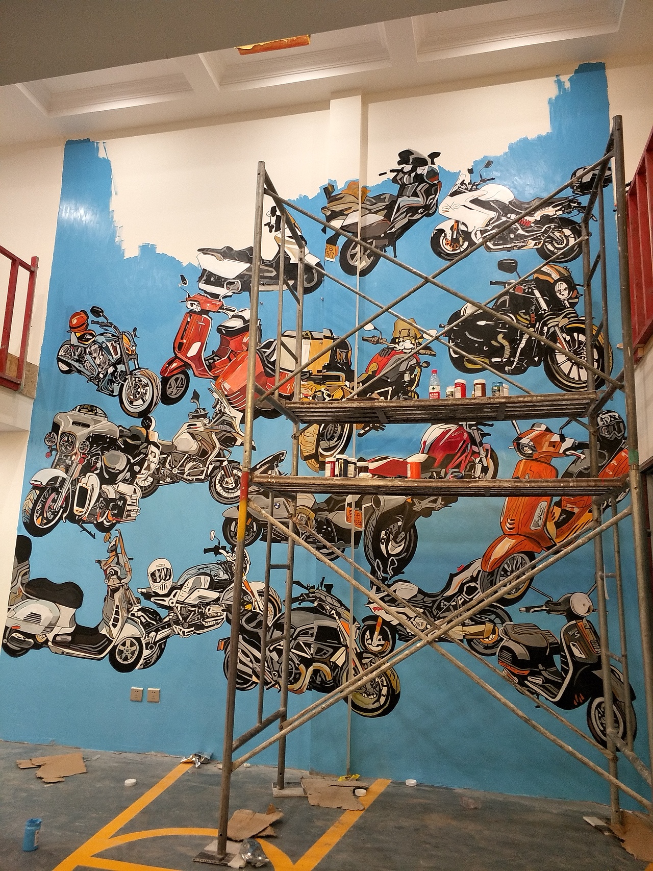 别墅机车手绘墙(2)未完待续