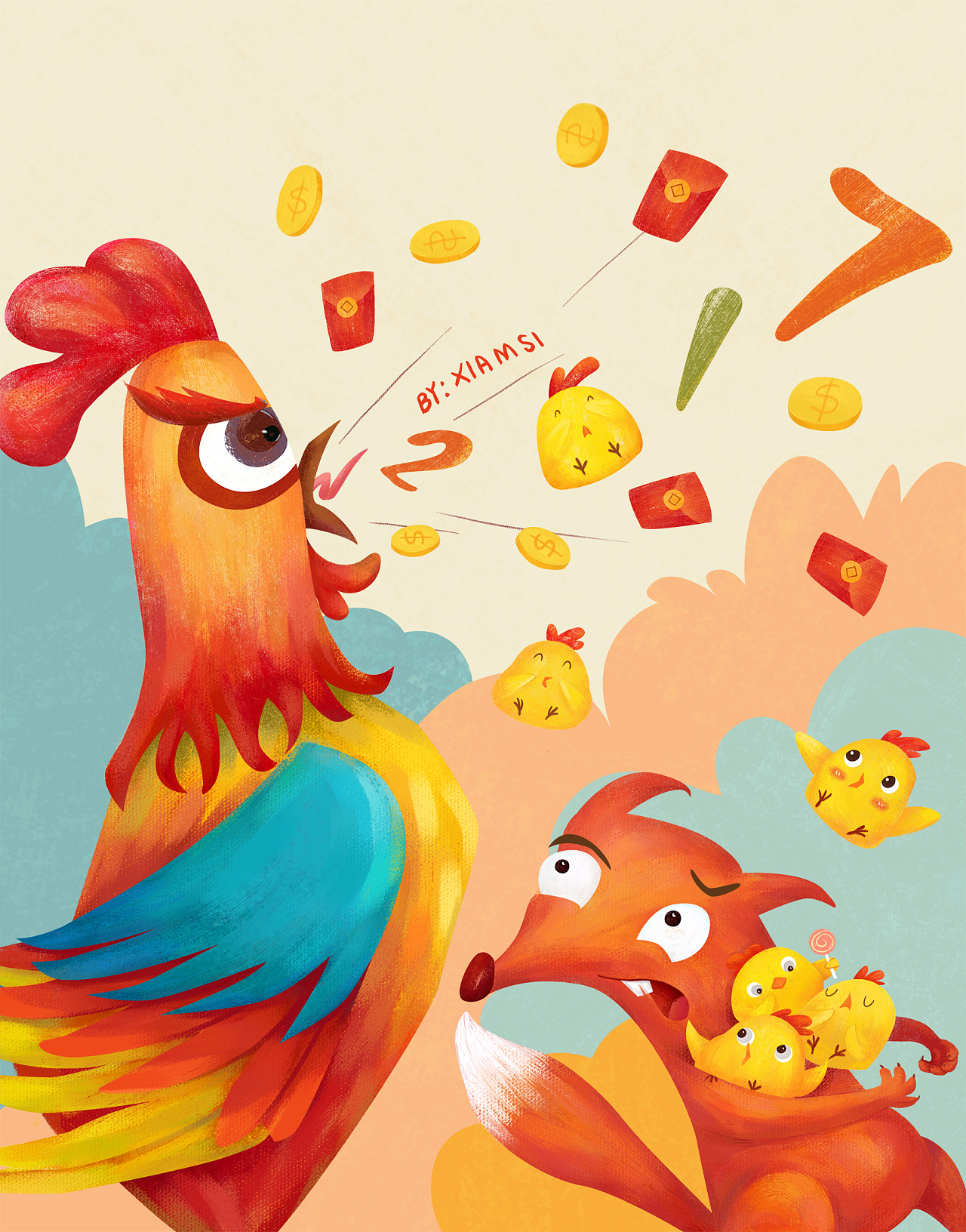 儿童插画#喂鸡的女孩#|插画|儿童插画|蚂蚁Yimi - 原创作品 - 站酷 (ZCOOL)