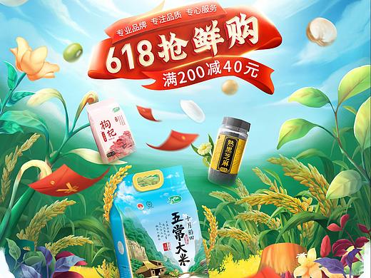 十月稻田618大促页面