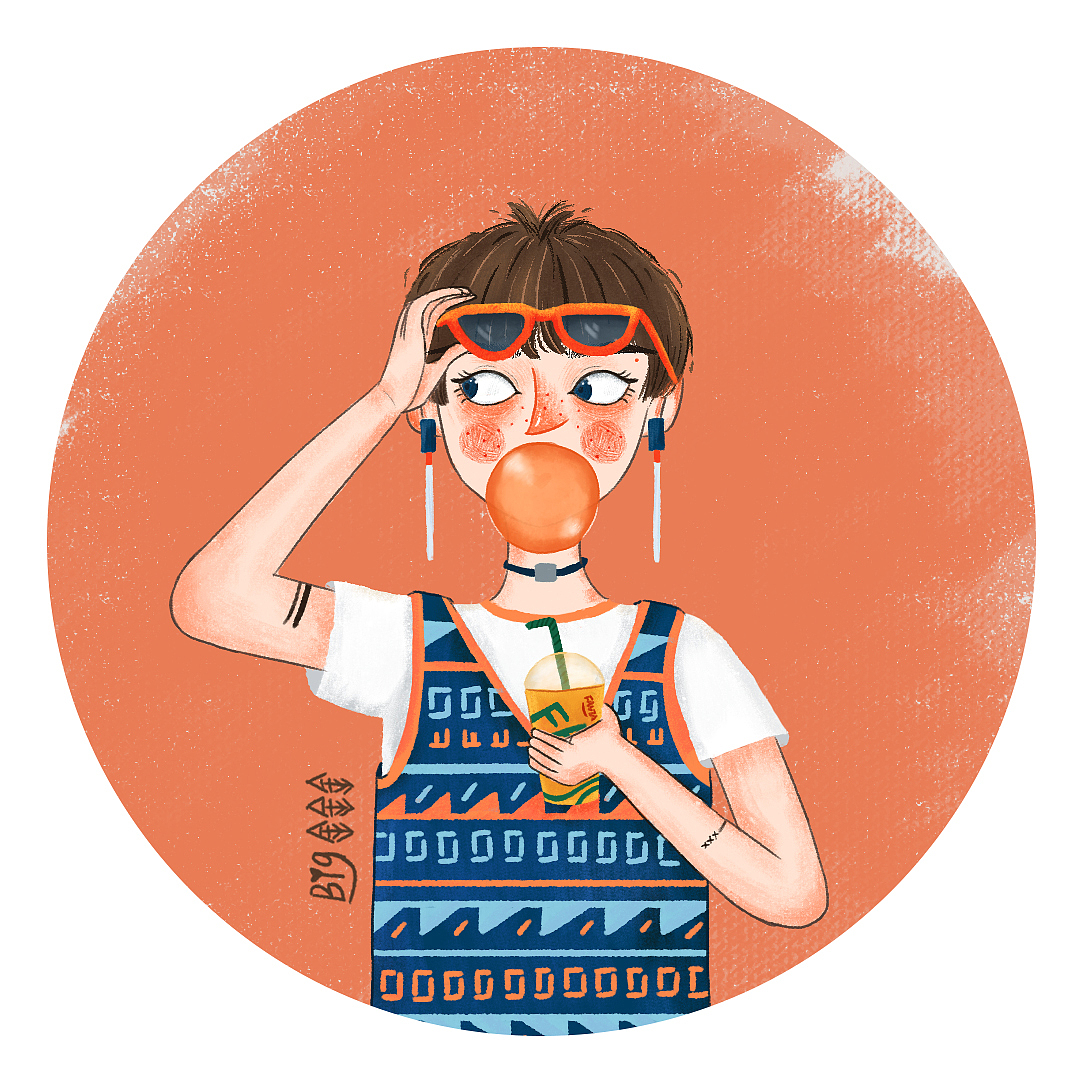 泡泡糖少女系列（图ZMTcxMzMxNDQ4） - 创作习作 - 站酷设计师big金金金原创素材 - 站酷ZCOOL