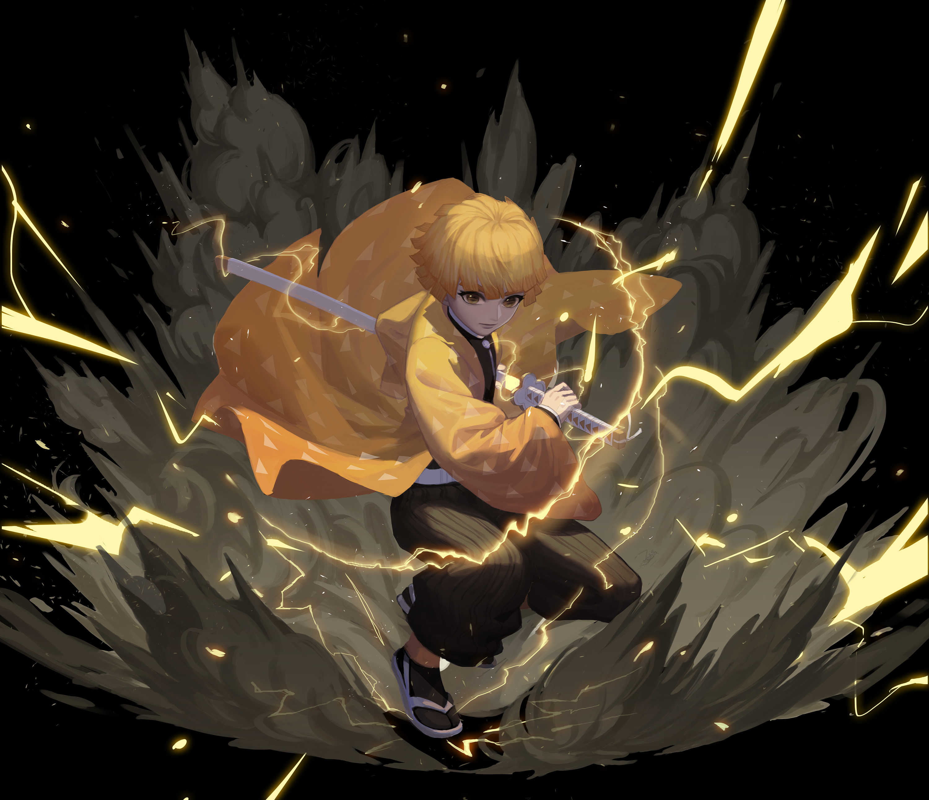 我妻善逸|插画|游戏原画|xiapian_原创作品-站酷zcool