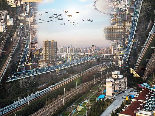 立体空间感城市海报