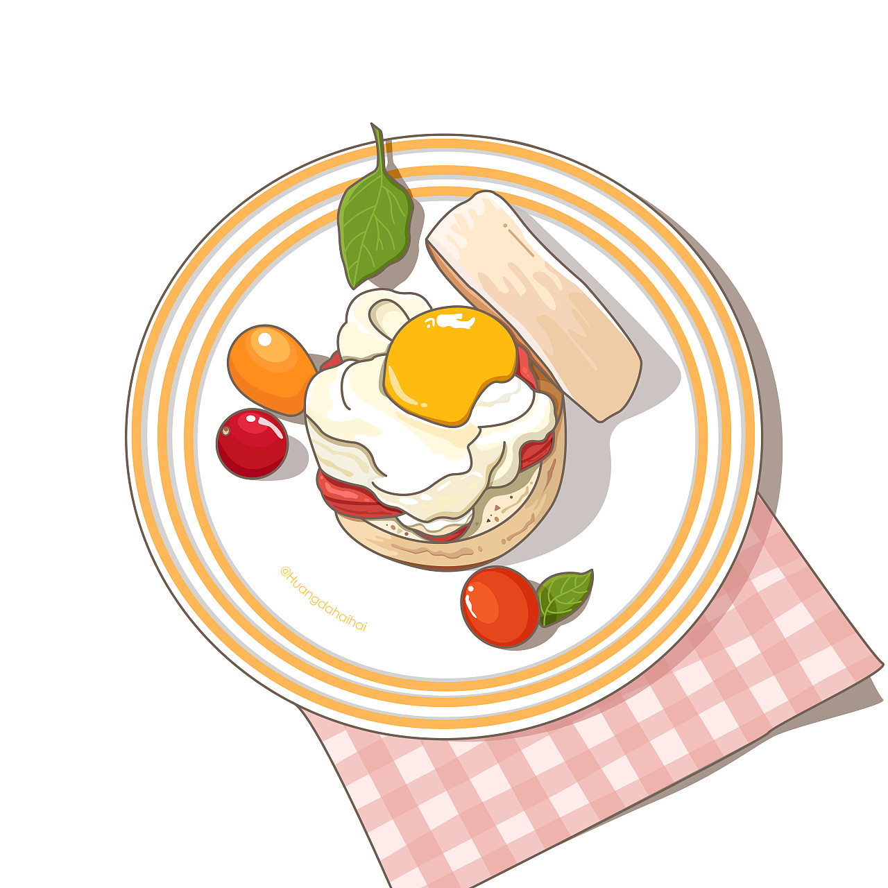 ai美食系列插画