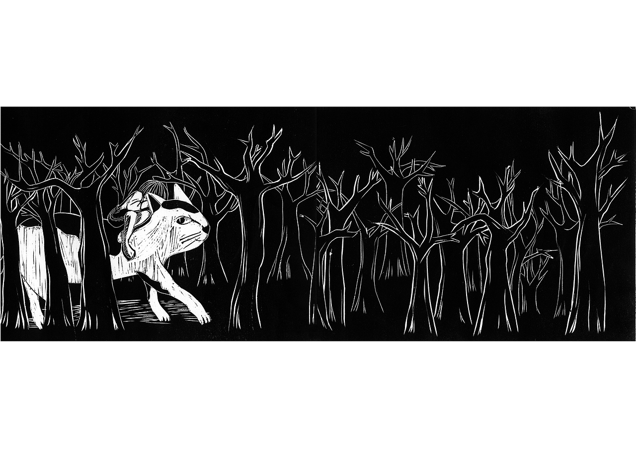 《晚安》木刻（图ZMTk5ODYyMTQ4） - 艺术插画 - 站酷设计师AMENGA原创素材 - 站酷ZCOOL