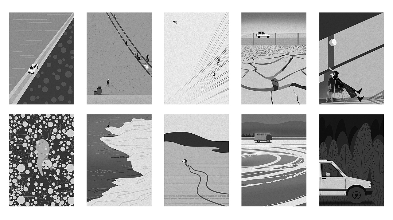 近期插画总结|HoHo猴扁平肌理插画班毕业小结