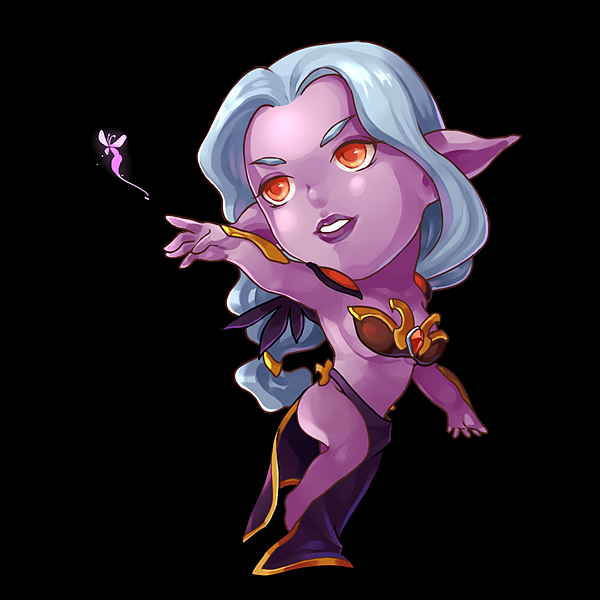 暗夜精灵q版|插画|创作习作|peiyun地狱蝶 - 原创作品 - 站酷 (zcool)