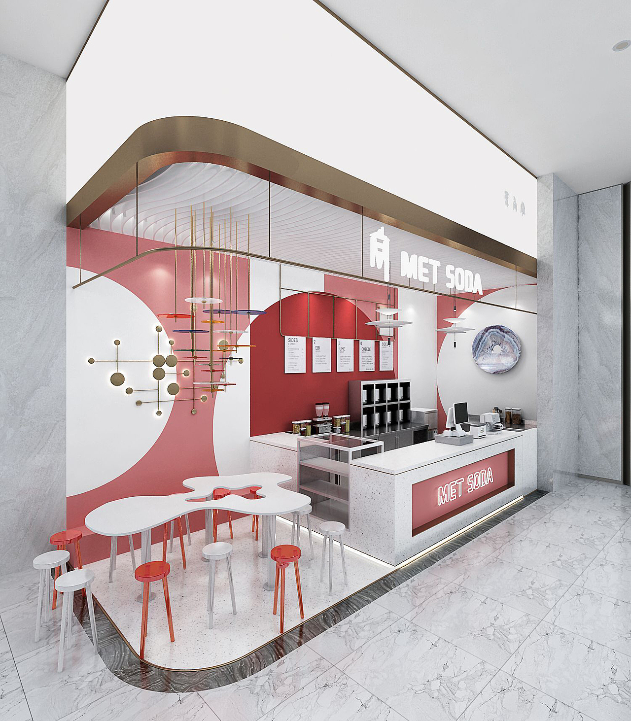 深圳奶茶店装修 深圳奶茶店设计装修 奶茶店效果图案例