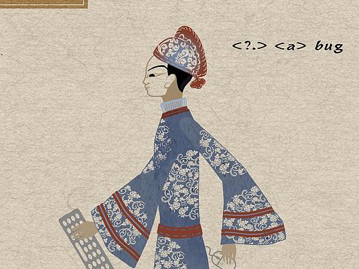 皮影插画--新皮影角色插画设计：程序员、设计师、法官