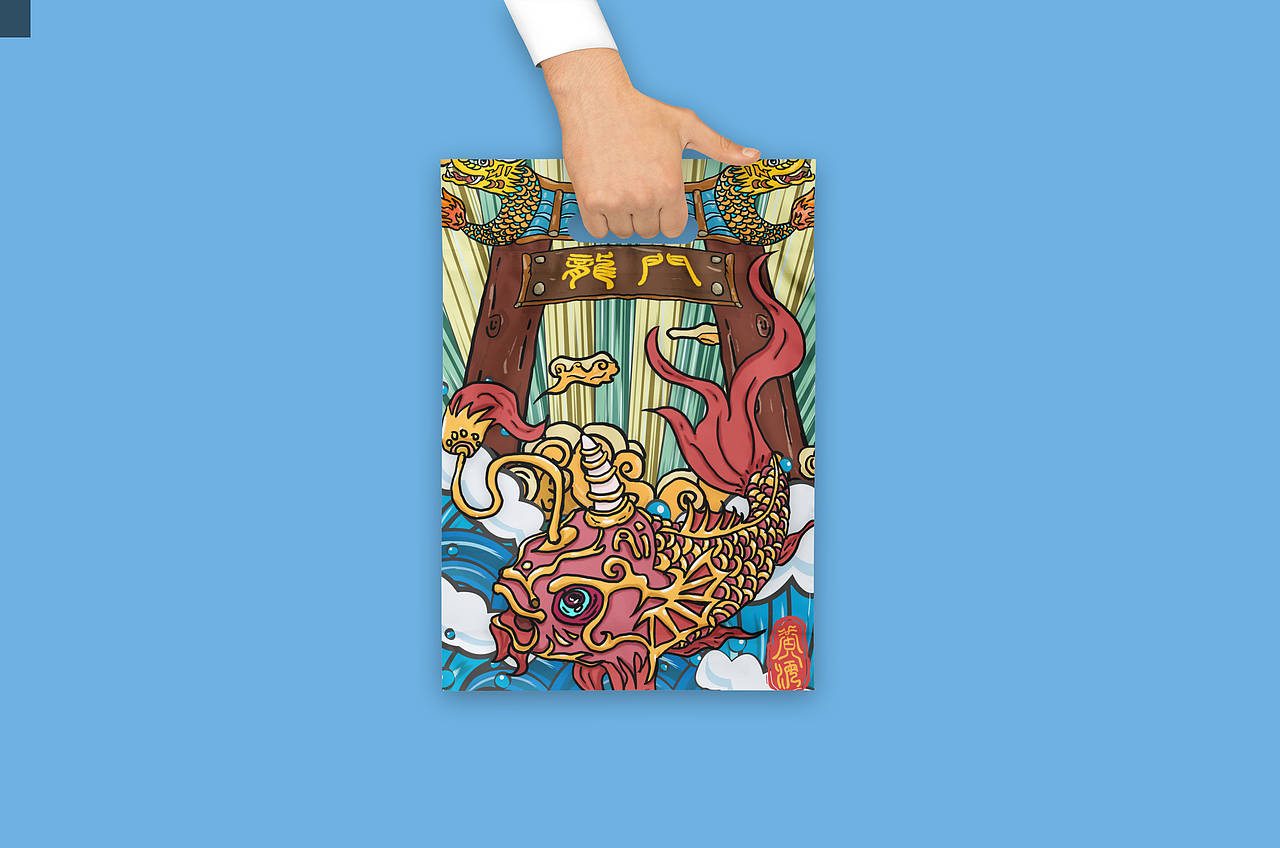 国潮-鱼跃龙门（图ZMjU0NjMzNTk2） - 商业插画 - 站酷设计师HLD设计猿原创素材 - 站酷ZCOOL