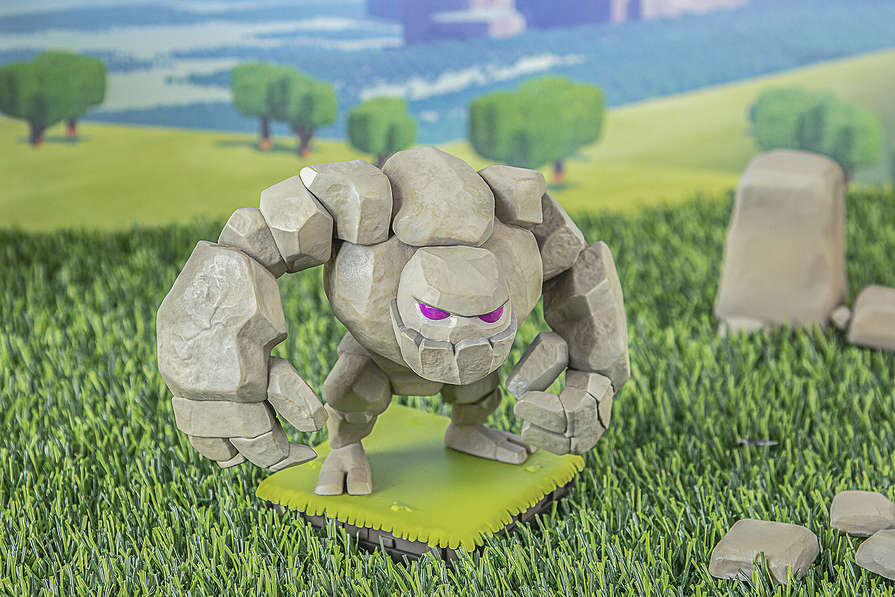 手办-部落冲突皇室战争戈仑石人