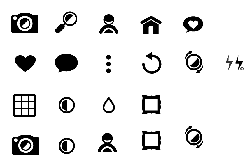 一些黑白线状的图标表情包练习