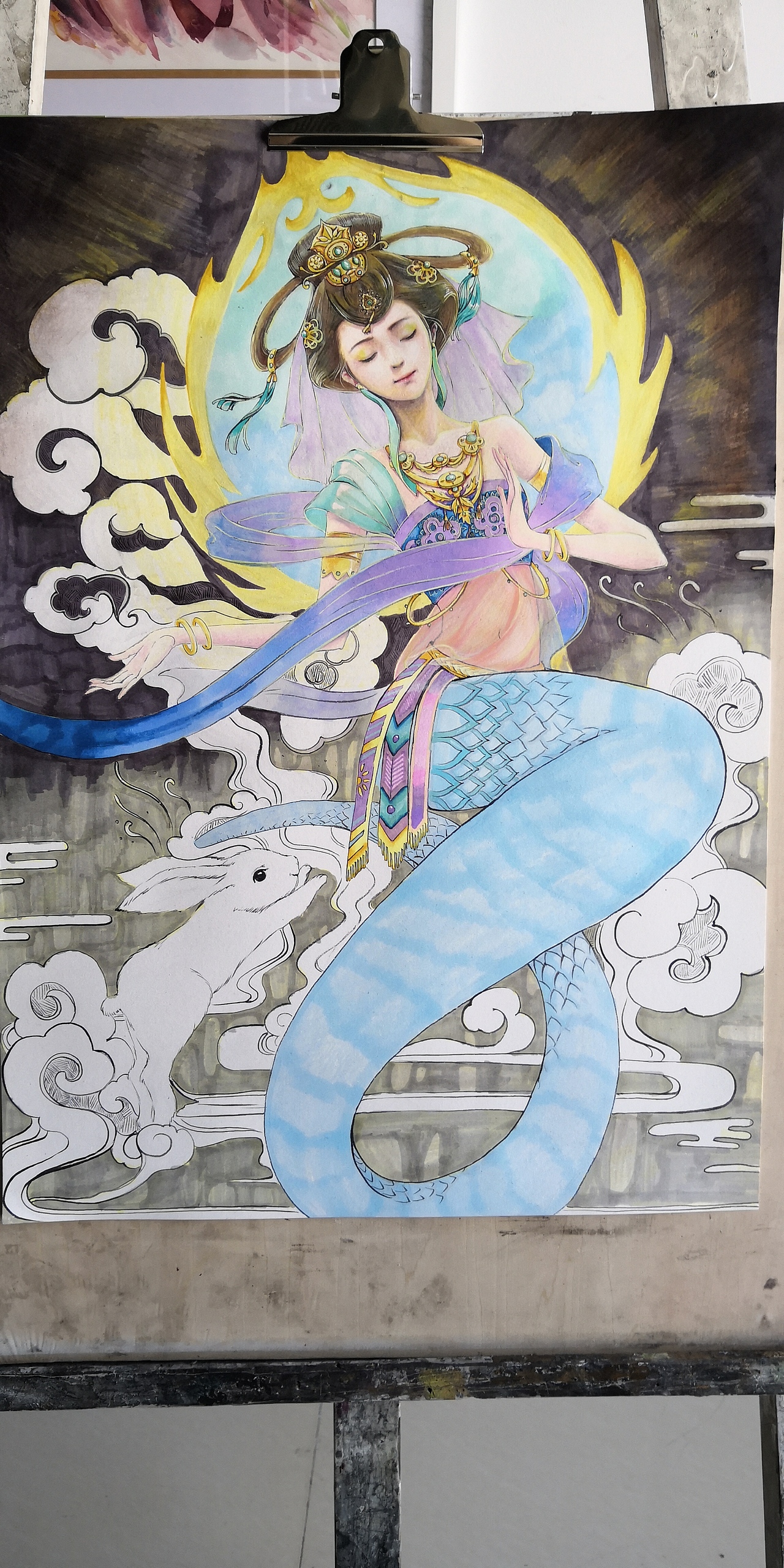 嫦娥马克笔彩铅