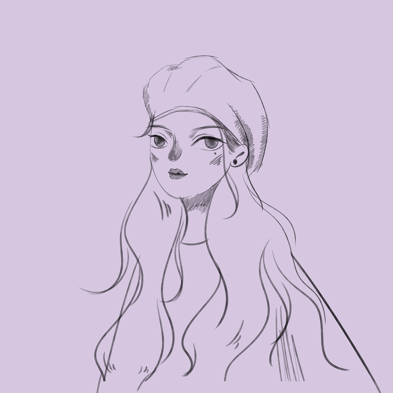 人物插画|步骤图|贝雷帽