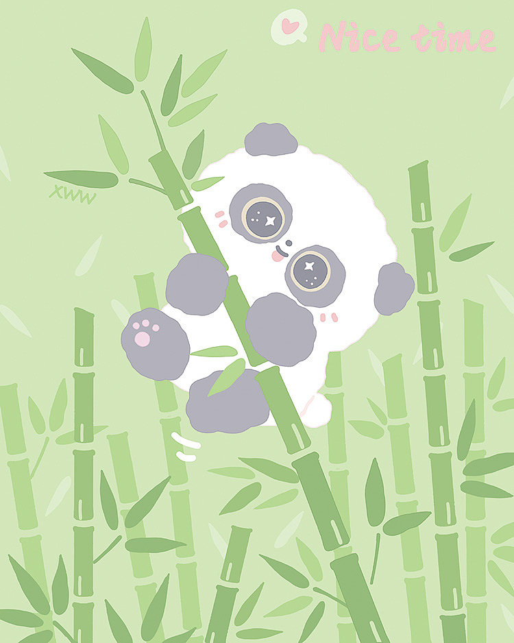 【熊猫软团子】春竹