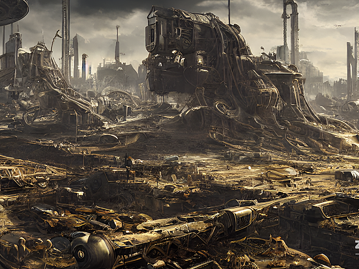 #AI创作实验室#未来世界的繁华和废土