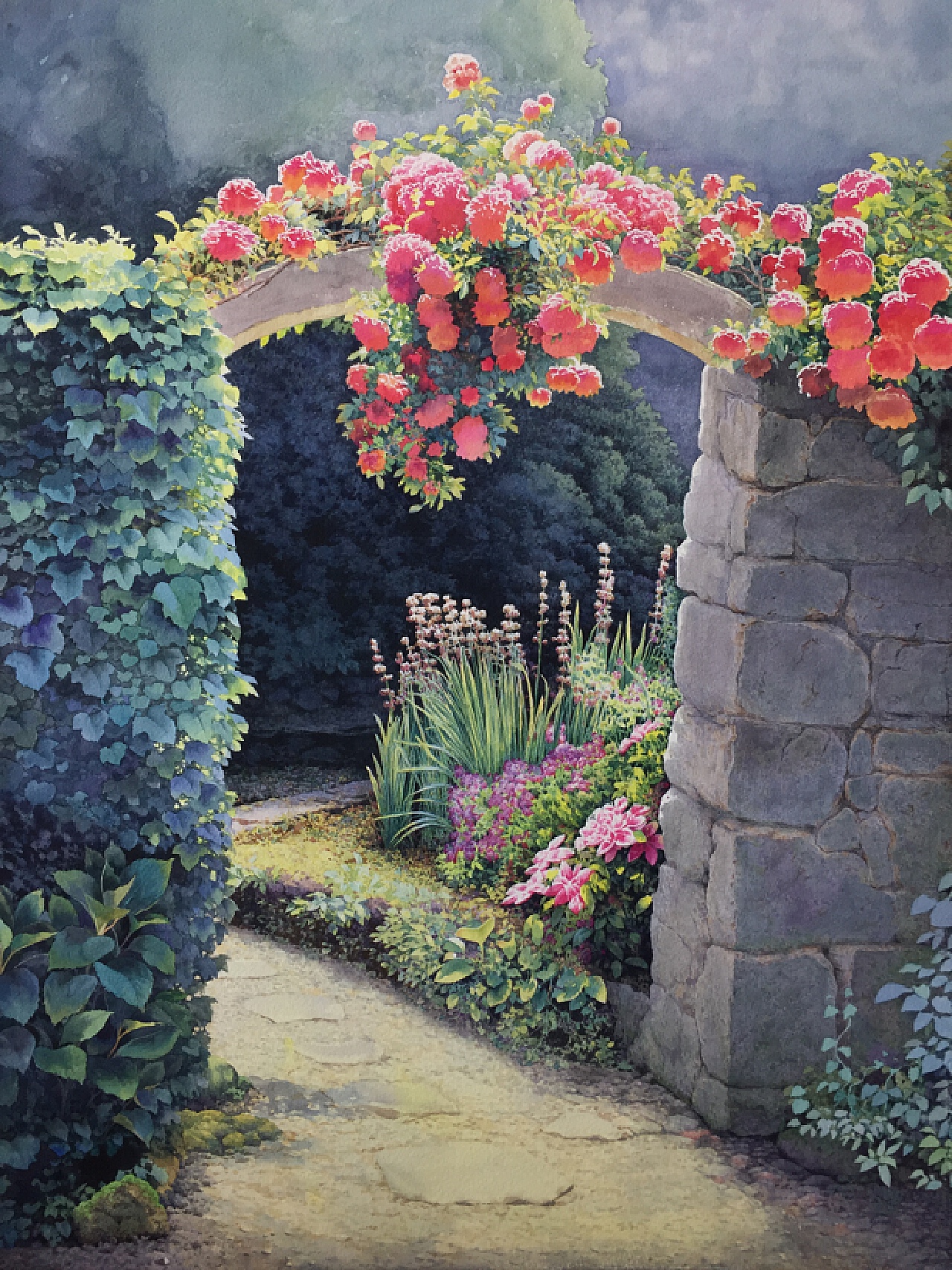 开满鲜花的庭院|纯艺术|绘画|黄有维水彩 - 原创作品 - 站酷 (ZCOOL)