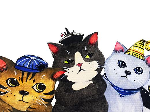 手绘猫插图绘本