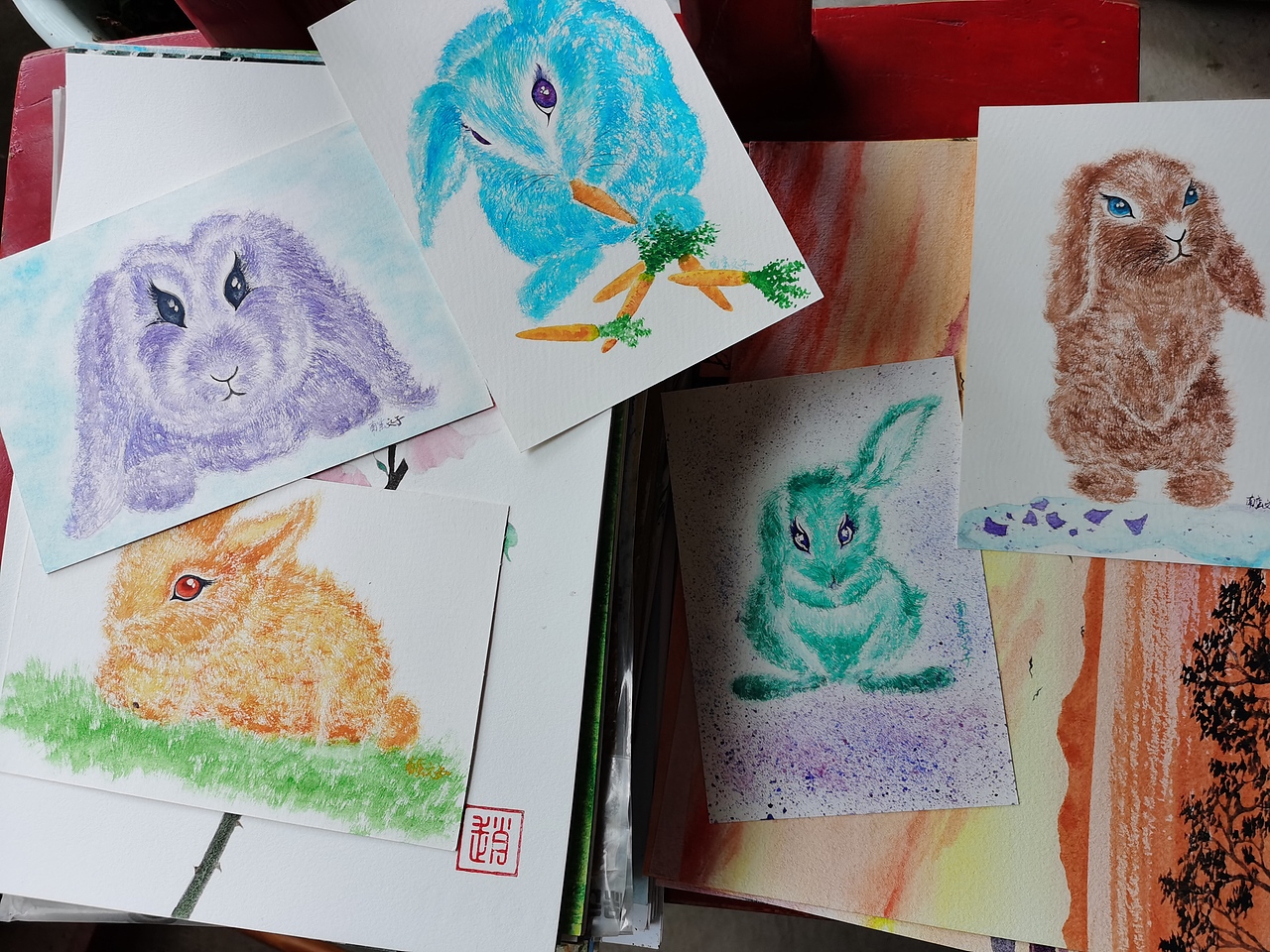 这两年画的水彩，几百张了吧