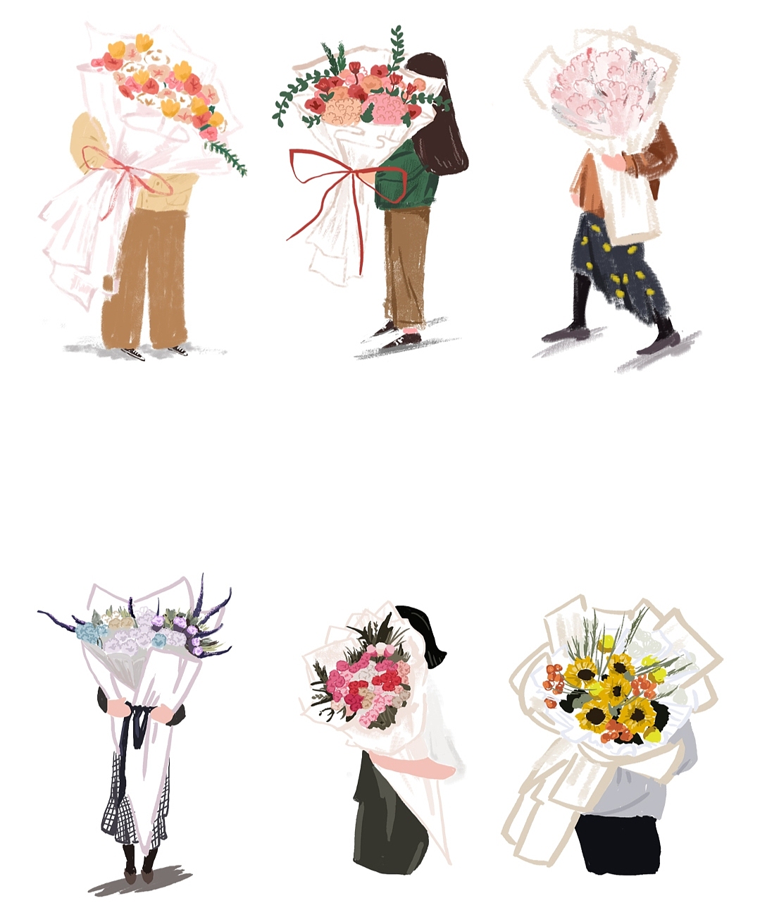 超大花束插画