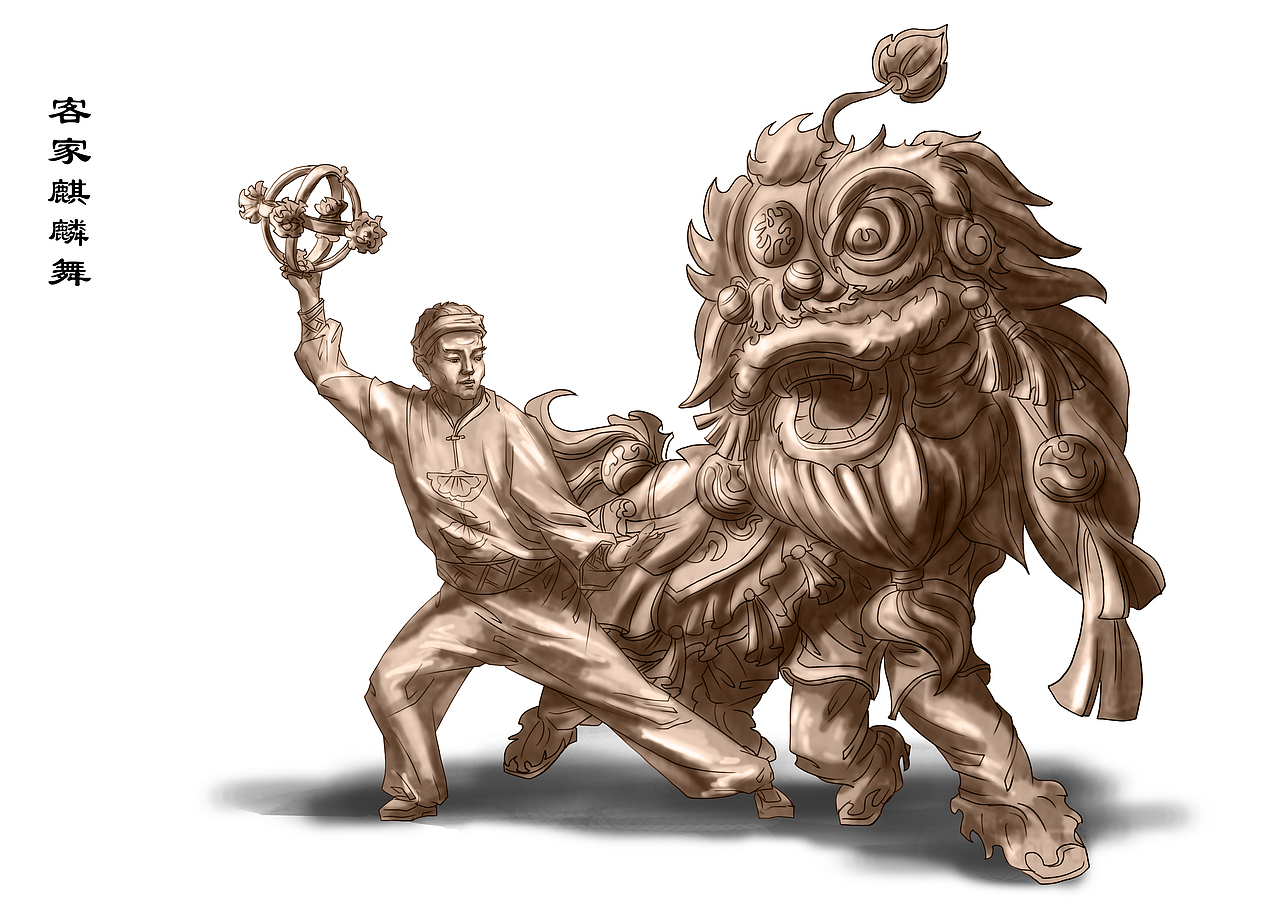 麒麟舞（图ZMTkzODYxMTEy） - 人物/生物 - 站酷设计师向阳花周宪宇原创素材 - 站酷ZCOOL