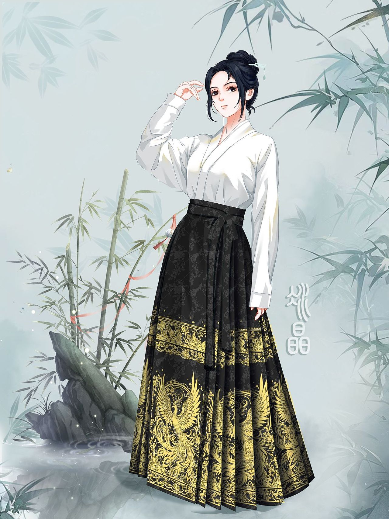 汉服设计·织金螺钿马面裙·凤舞九天（图ZMzYzMTQ3NzQw） - 传统/民族服饰 - 站酷设计师在画画的冰晶原创素材 - 站酷ZCOOL