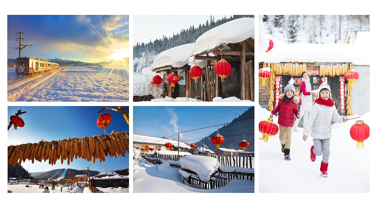 最美雪乡印象雪村旅行攻略旅游风土人情介绍ppt模版