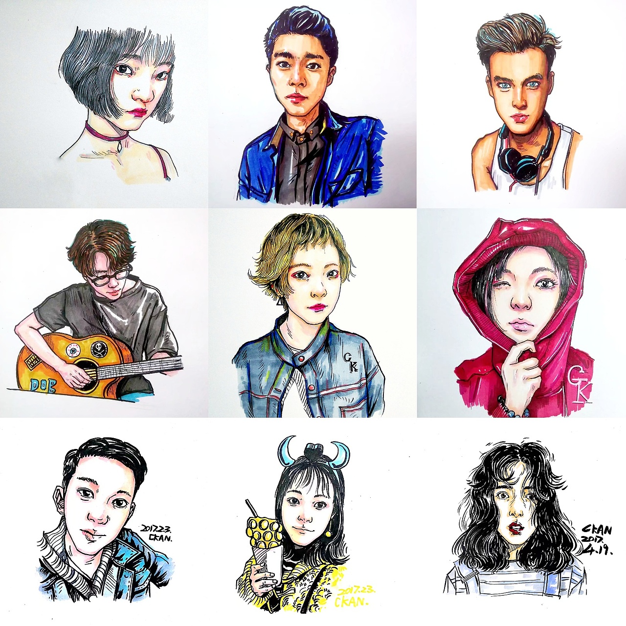 程砍2015-2019人物合集（图ZMTQ4Njc2NDU2） - 新锐潮流插画 - 站酷设计师CKAN程阿砍原创素材 - 站酷ZCOOL