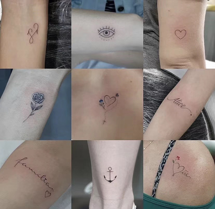 线条小纹身合集黑灰单色纹身.西安纹身佳佳刺青