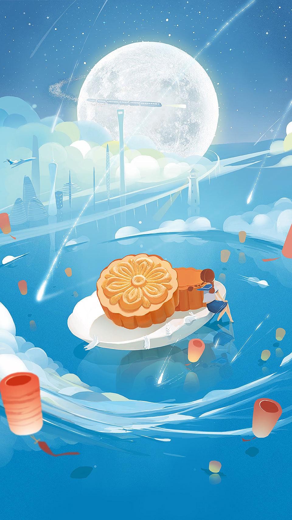 中秋节（图ZNzI4NDU4ODA=） - 商业插画 - 站酷设计师子洛zero原创素材 - 站酷ZCOOL