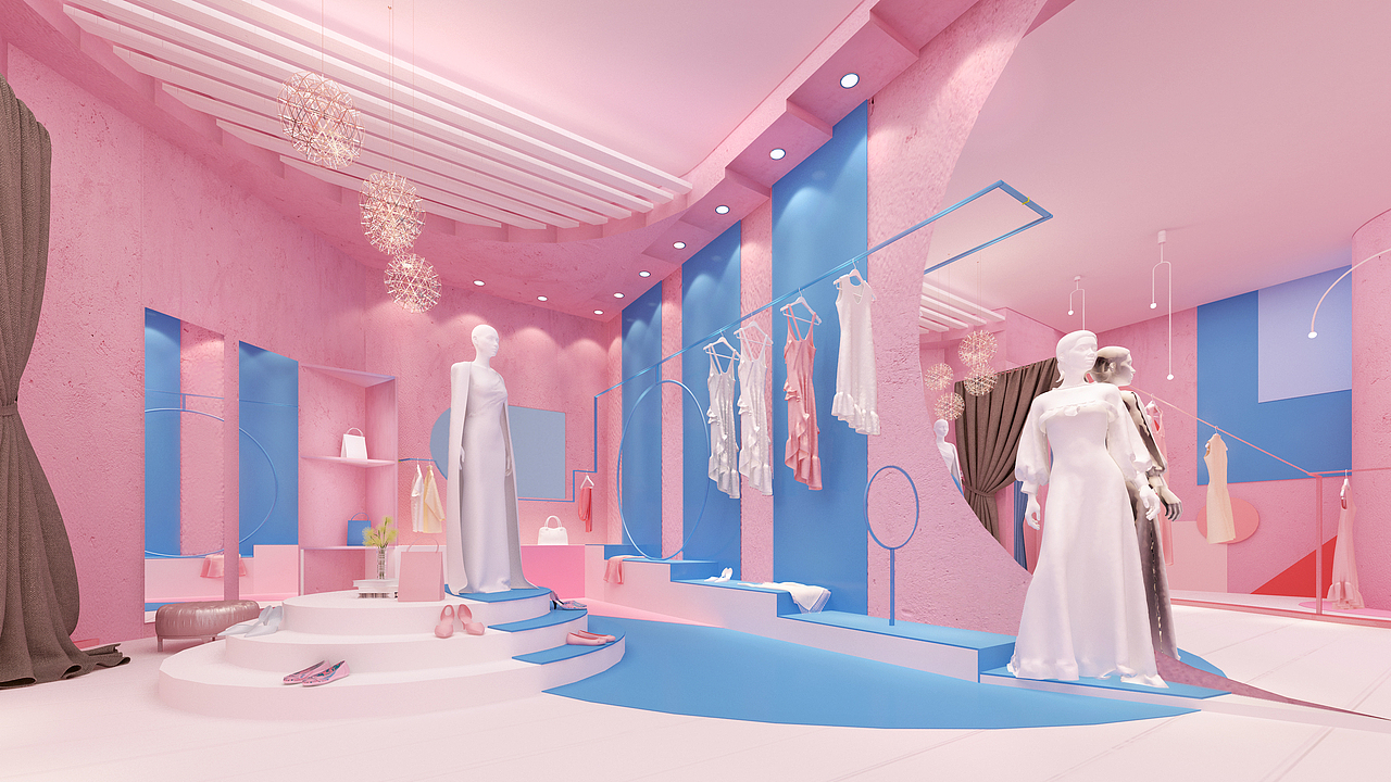 空间设计类作品01—品牌商业店铺展示设计（图ZMTAwMTMyMDM2） - 家装设计 - 站酷设计师BELLBELLAny原创素材 - 站酷ZCOOL