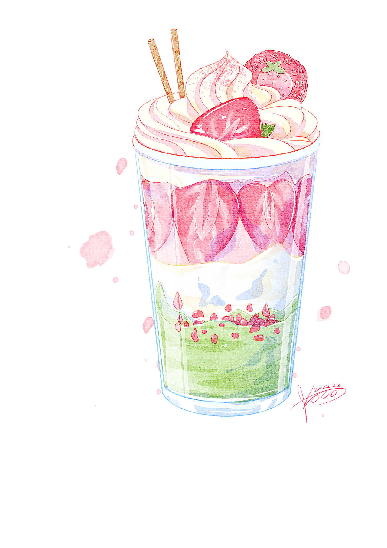 水彩手绘 | 食与花小物