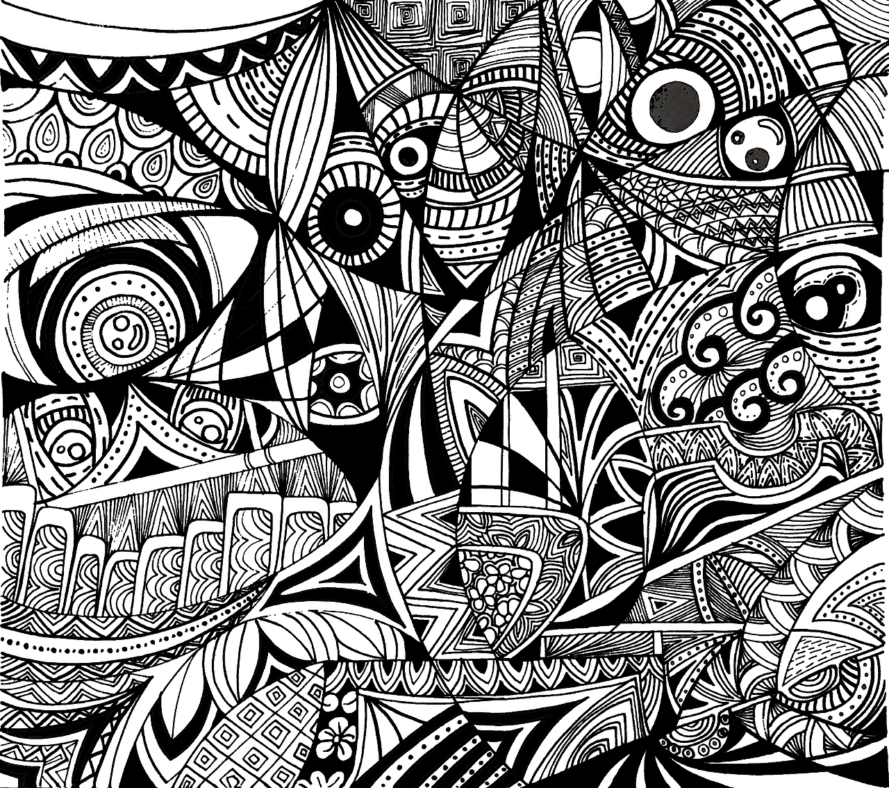 黑白彩色装饰画