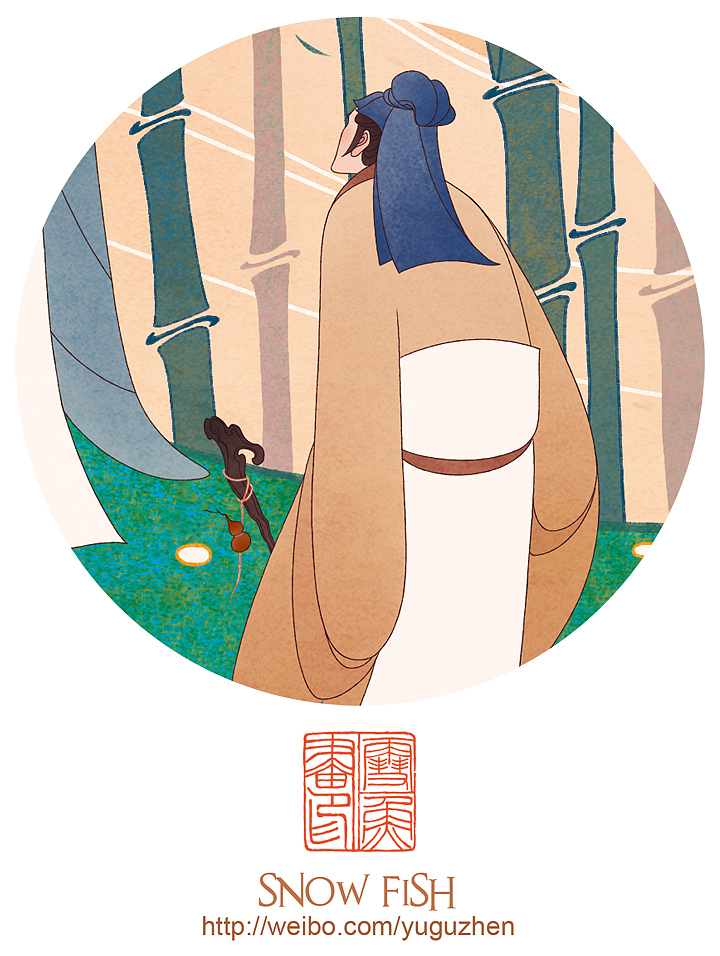 竹林七贤（图ZMjQ0OTc3MDg4） - 商业插画 - 站酷设计师雪鱼原创素材 - 站酷ZCOOL