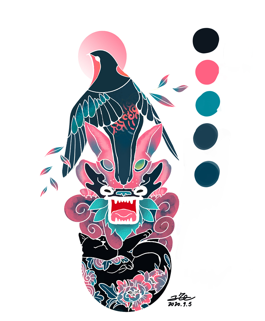 色彩练习（图ZMjg1NDQ2MTUy） - 艺术插画 - 站酷设计师疯子龟原创素材 - 站酷ZCOOL