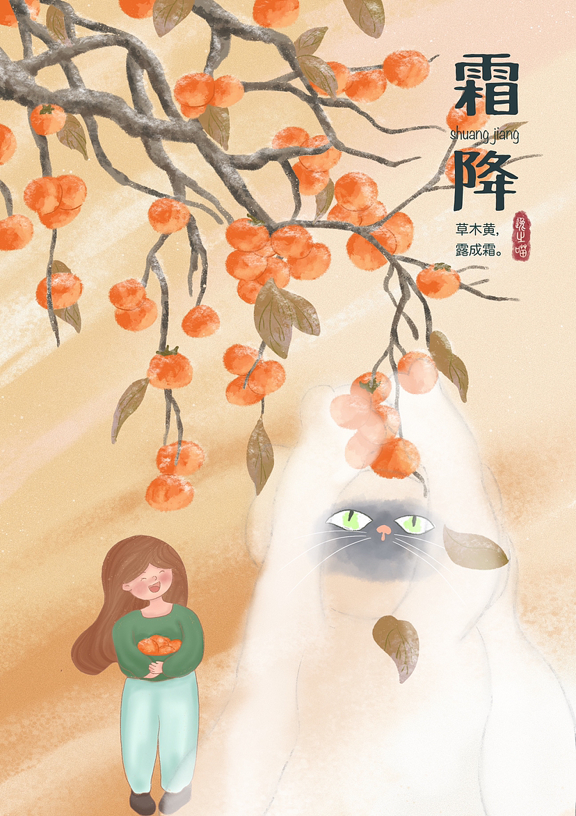 柿子红了,去摘柿子吧