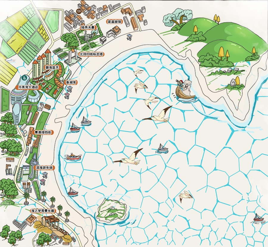 汕头小公园手绘地图图片
