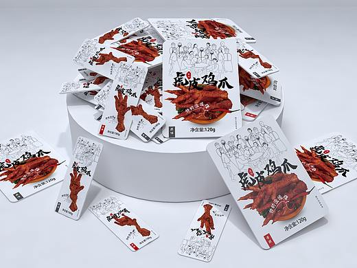 虎皮鸡爪泡椒凤爪包装袋、食品包装袋、简约高端大气